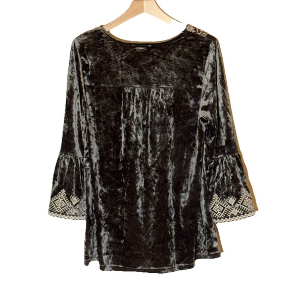 andree Romantic embroidered top women's m Velvet Bohemian Fairycore Goblincore - Picture 8 of 8